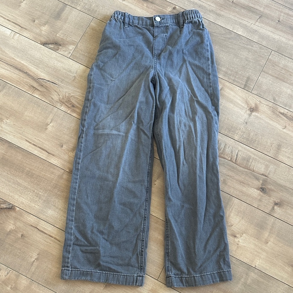 4/$25 Zara Girls Gray Pull Over Baggy Jeans  Elastic Waist Sz 11-12